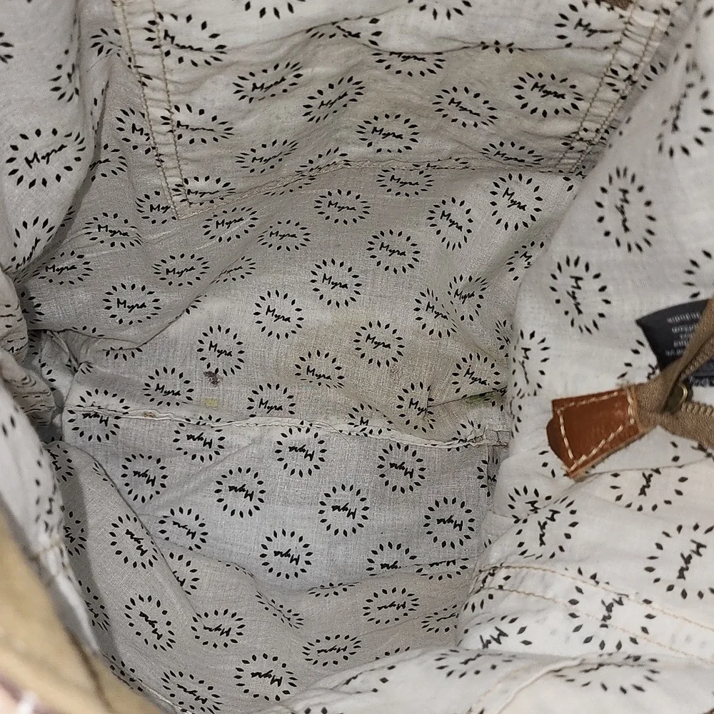 Myra Bag leather cotton geometric bag - Picture 8 of 9